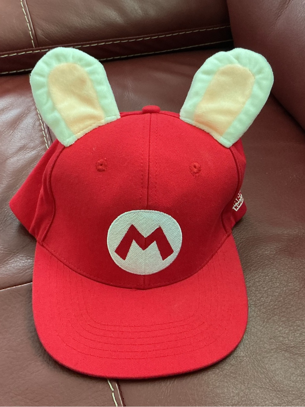 Nintendo Mario Rabbid Red Snapback Hat with White Bunny Ears
